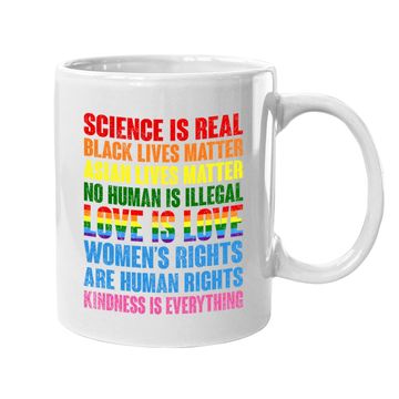 Discover Stop Hate Asian Coffee  mug Science Is Real Black Lives Matter