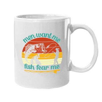 Discover Fishing Want Me Fish Fear Me Funny Vintage Gift Coffee Mug