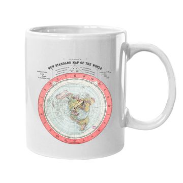 Discover Flat Earth Theory World Map - Funny Conspiracy Theory Coffee Mug Coffee Mug