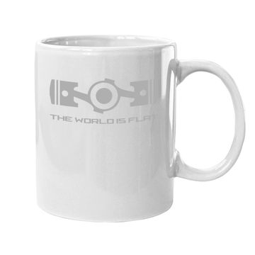 Discover The World Is Flat Opposed Cylinder Engine Flat Earth Coffee Mug
