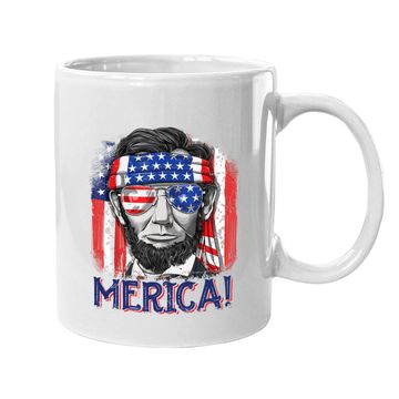 Discover Abraham Lincoln 4th Of July Merica American Flag Coffee Mug