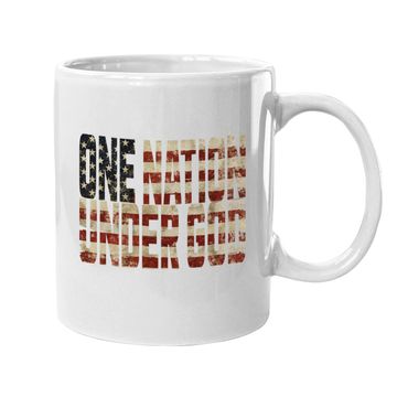 Discover One Nation Under God Weathered American Flag Patriotic Coffee Mug