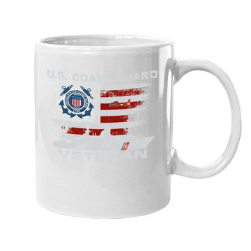 Discover Us Coast Guard Veteran Coffee Mug Vintage Veteran Flag Mug Coffee Mug