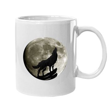 Discover Howling Wolf Midnight Full Moon Wildlife Nature Animal Coffee Mug