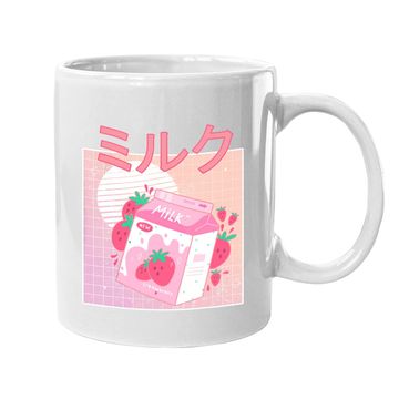 Discover Japanese Kawaii Strawberry Milk Shake Carton Coffee Mug