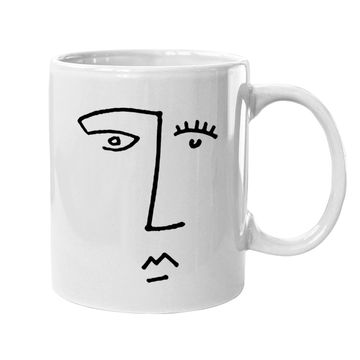 Discover Artistic Line Drawing Abstract Face Coffee Mug