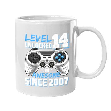 Discover Level 14 Unlocked Awesome 2007 Video Game 14th Birthday Coffee Mug