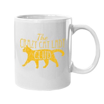 Discover The Crazy Cat Lady Club Distressed Coffee Mug