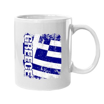 Discover Greece Flag Vintage Distressed Greece Coffee Mug