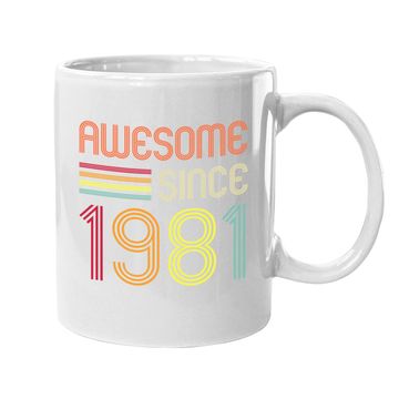 Discover Awesome Since 1981 40th Birthday Retro Coffee Mug