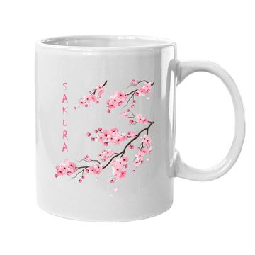 Discover Vintage Sakura Cherry Blossom Japanese Graphical Art Coffee Mug
