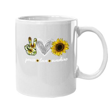 Discover Peace Love Sunshine Sunflower Hippie Sunflower Lover Coffee Mug