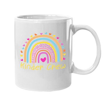 Discover Kinder Crew Kindergarten Teacher Rainbow Heart Coffee Mug