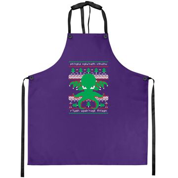 Discover Cthulhu Christmas Ugly Aprons