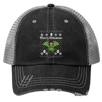 Discover Merry Cthistmas Cthulhu Ugly Christmas Trucker Hats