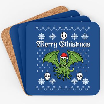Discover Merry Cthistmas Cthulhu Ugly Christmas Coasters