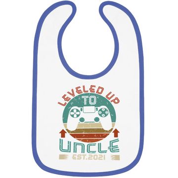 Discover Promoted To Uncle Est 2021 Leveled Up Funny Baby Bib