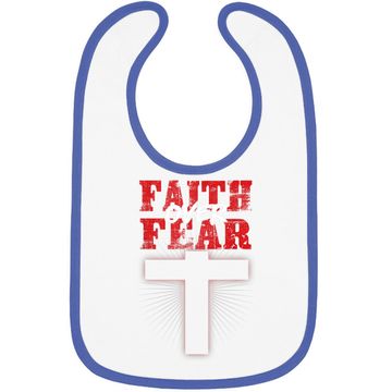 Discover Faith Over Fear Jesus Christian Believer Religious Gift Baby Bib