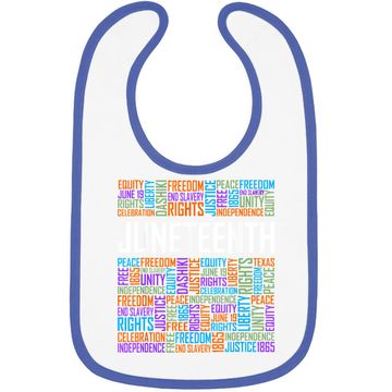 Discover Juneteenth Words Black History Afro American African Freedom Baby Bib