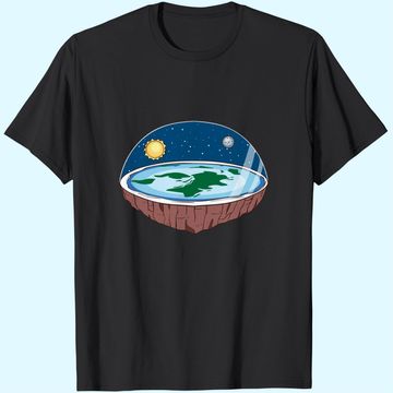 Discover Flat Earth T-Shirt Ice Wall Shirt Flat Theory Society Tee