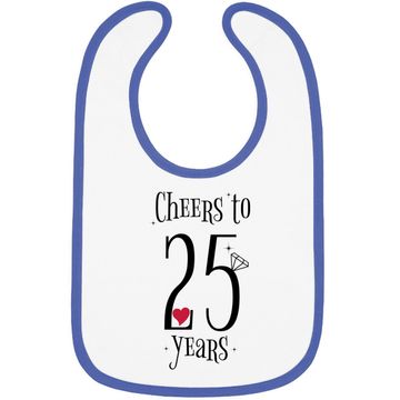 Discover Cheers To 25 Years - 25th Wedding Anniversary Baby Bib