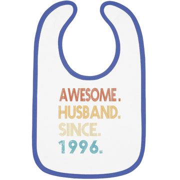 Discover 25th Wedding Anniversary Gift - Awesome Husband Since 1996 Baby Bib