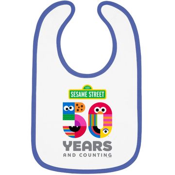 Discover Sesame Street 50 Years Logo Baby Bib