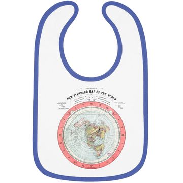 Discover Flat Earth Theory World Map - Funny Conspiracy Theory Baby Bib Baby Bib