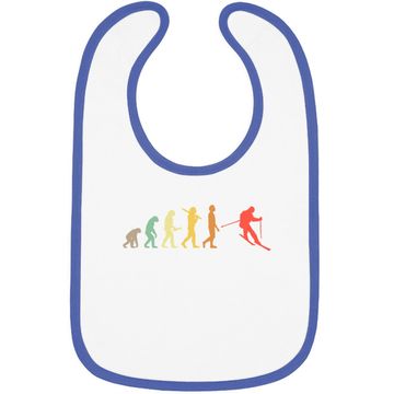 Discover Retro Skiing Evolution Gift For Skiers Baby Bib