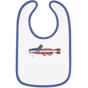 Discover Catfishing Baby Bib, Catfish Apparel, American Flag Fish Baby Bib