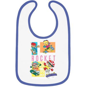 Discover Checkerboard Rocket Power Grid Design Baby Bib