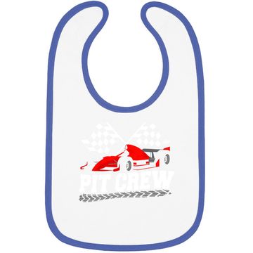 Discover Pit Crew Car Racing Checkered Flag Racing Party Baby Bib