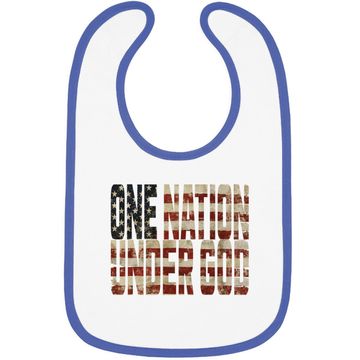 Discover One Nation Under God Weathered American Flag Patriotic Baby Bib