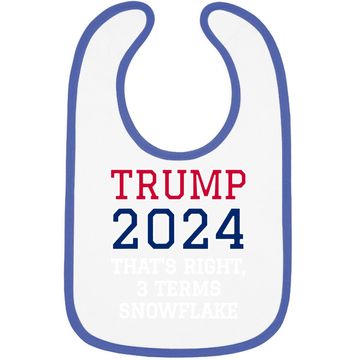 Discover Trump Snowflake Red White & Blue Baby Bib