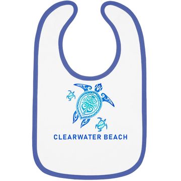 Discover Clearwater Beach Florida Sea Blue Tribal Turtle Baby Bib