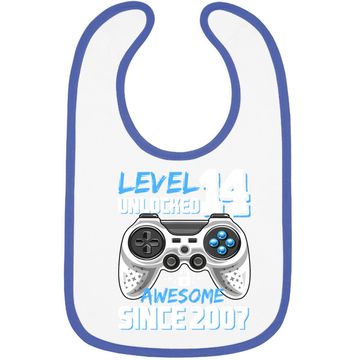 Discover Level 14 Unlocked Awesome 2007 Video Game 14th Birthday Baby Bib