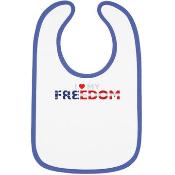 Discover Patriotic I Love My Freedom Baby Bib