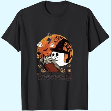 Discover Booooks! Ghost Reading Books Halloween T Shirt