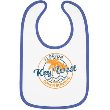 Discover Key West Vintage Emblem Basic Cotton Baby Bib