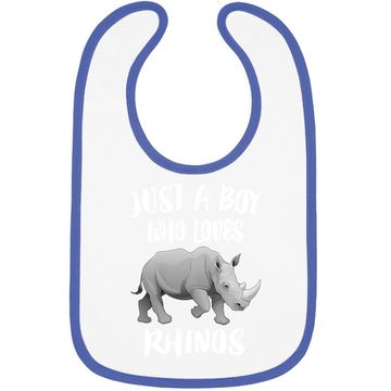 Discover Just A Boy Who Loves Rhinos Animal Baby Bib