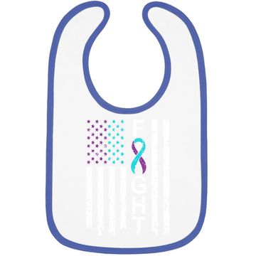 Discover Suicide Prevention Awareness Baby Bib American Flag Distress Baby Bib
