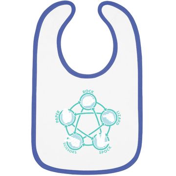 Discover Rock Paper Scissors Lizard Spock Game Baby Bib