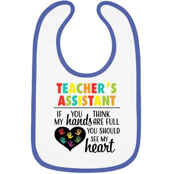 Discover Teacher Assistant Heart Quote Baby Bib