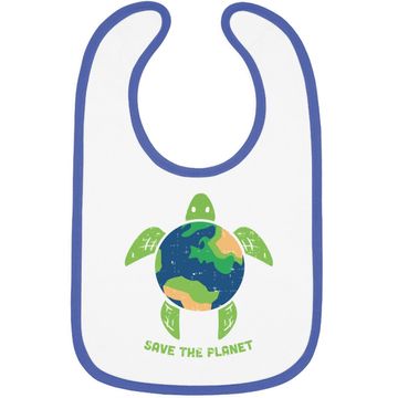 Discover Save The Planet Earth Day Environment Turtle Recycle Ocean Baby Bib