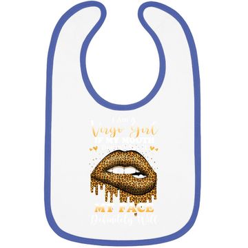 Discover Leopard Lips Biting I Am A Virgo Girl Baby Bib