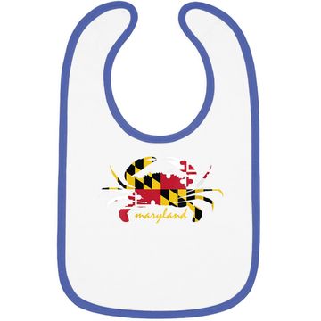 Discover Maryland Crab Cute State Pride Flag Baby Bib