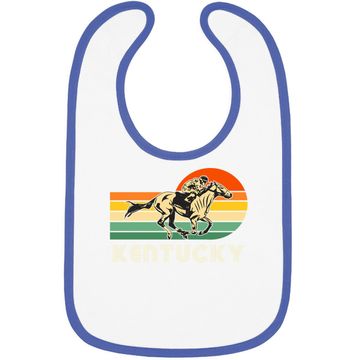 Discover Kentucky Vintage Retro Sunset Horse Racing Derby Baby Bib