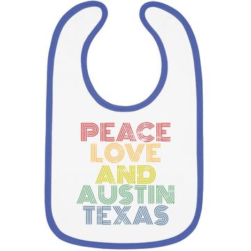 Discover Peace Love Austin Texas Baby Bib