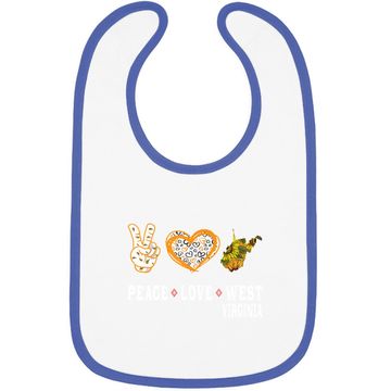Discover Peace Love West Virginia State Sunflower Baby Bib