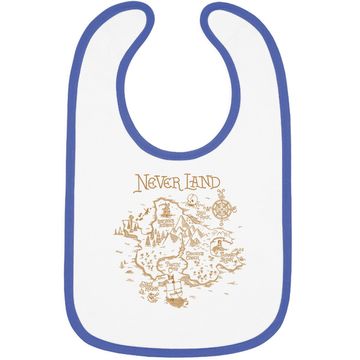 Discover Peter Pan Never Land Map Graphic Baby Bib